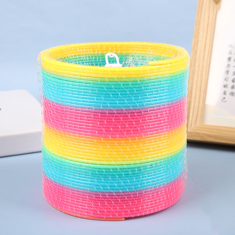 (2개) 핫 세일 대형 레인보우 링 탄성 레인보우 링 티톡 같은 봄 컬러 링 스태킹 훌라 후프