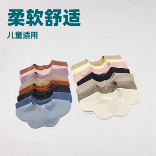 婴儿口水巾宝宝纯棉花瓣围嘴双面可用360度口水巾吸水柔软围兜