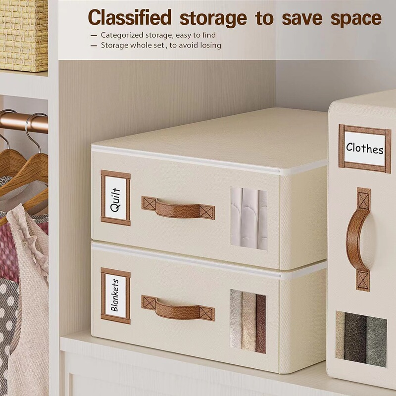 Household Bedding Storage Box Oxford Fabric Wardrobe Storage Box with Zipper Foldable Clothes Storage Box
