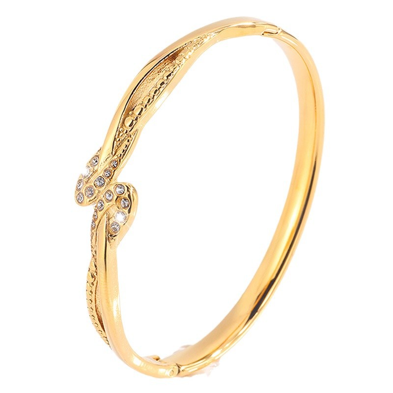 Nueva pulsera europea y americana no desvanecerse de moda galvanizado personalidad diamantes de acero inoxidable acero titanio transfronterizo pulsera de acero titanio mujer