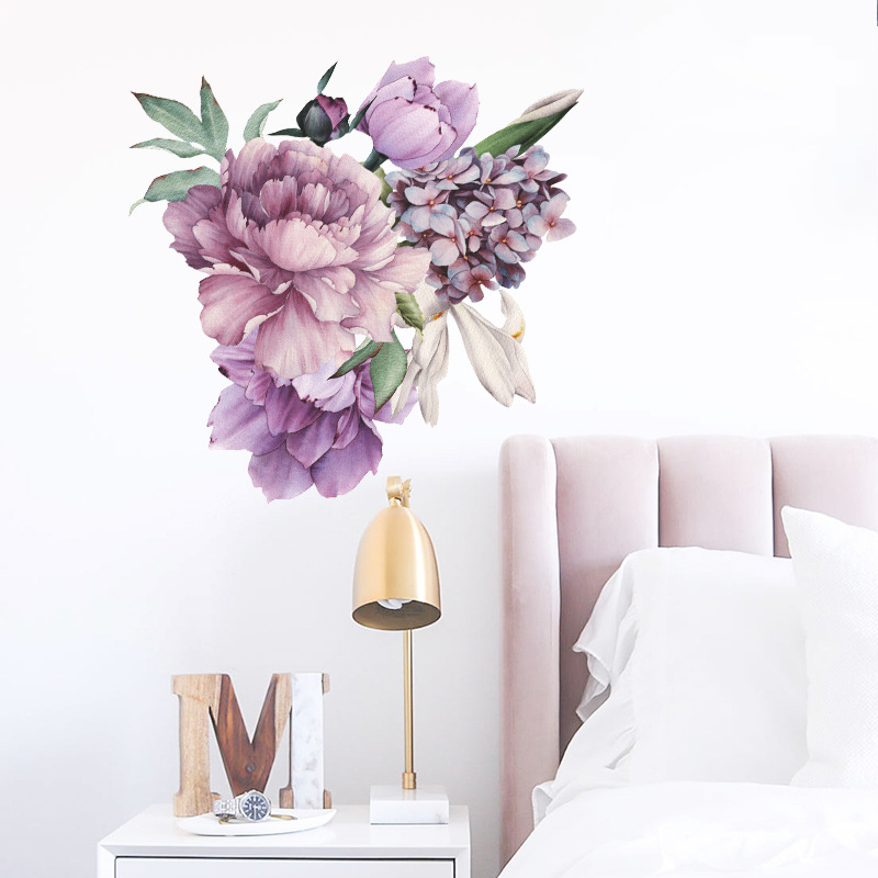 New Fashion Big Peony Flower Wall Sticker display picture 5
