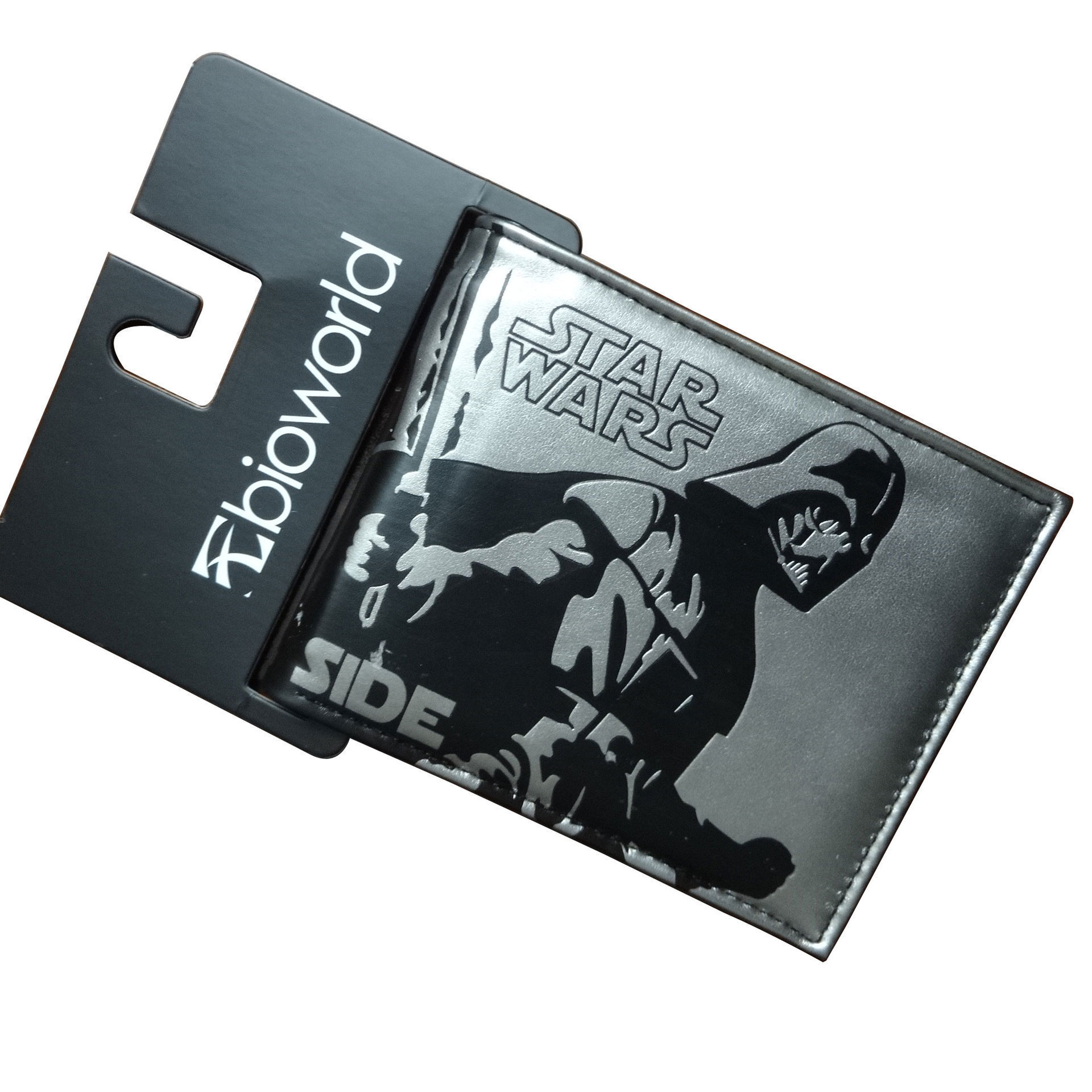 Cartera de animación alrededor de Star Wars, samurai negro, estudiantes blancos, monedero de cambio PU corto, monedero