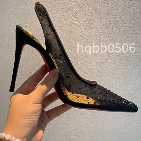 Cross-Border Cl Red-Soled Single Shoes with Mesh Rhinestones, Open-Back Stiletto Heels, Women's High Heels, Pointed-Toe Wedding Shoes, 8cm, 10cm, 12cm Red Soles Cross-Border Cl Red-Soled Single Shoes with Mesh Rhinestones, Open-Back Stiletto Heels, Women's High Heels, Pointed-Toe Wedding Shoes, 8cm, 10cm, 12cm Red Soles