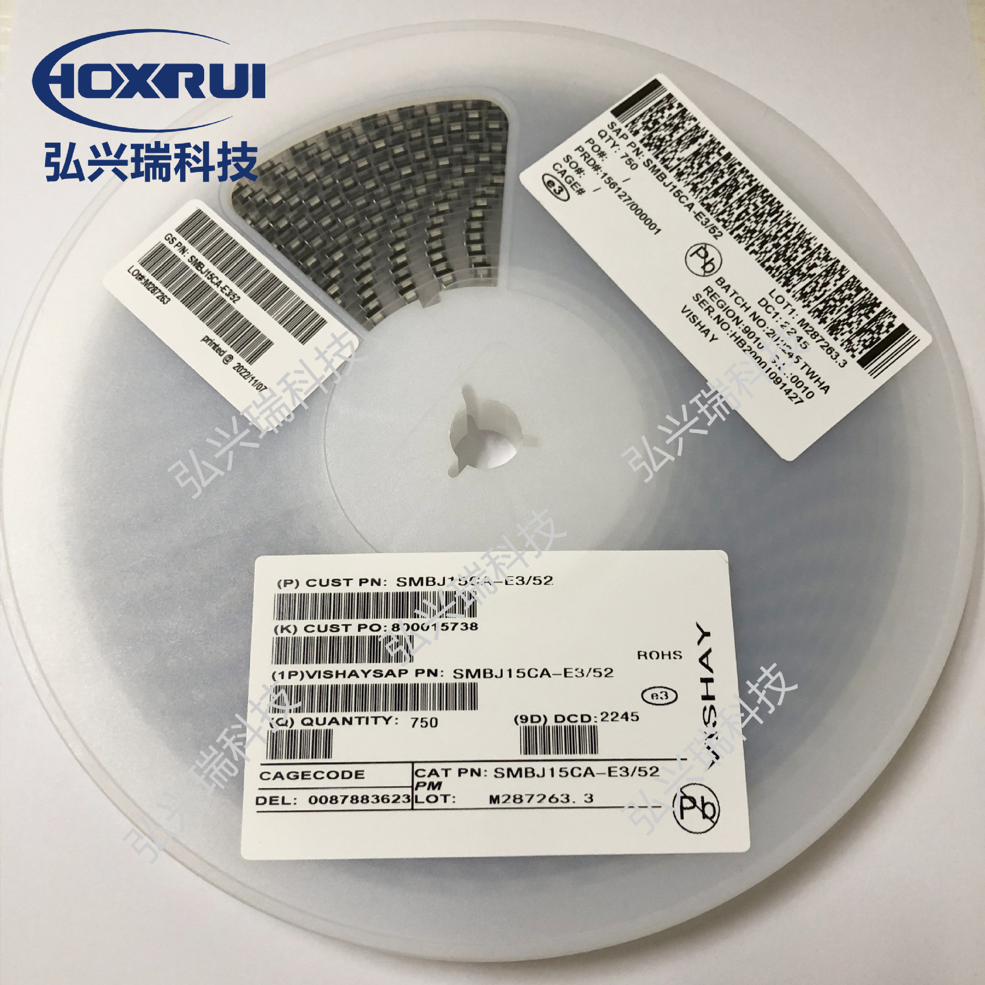 SMBJ15CA-E3/52 DO-214AA(SMB) VISHAY威世 TVS二极管