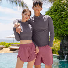 大码情侣韩国潜水服女长袖水母游泳衣分体防晒显瘦浮潜套装游泳衣