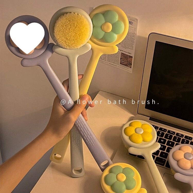 Bath Brush, Back Scrubber, Women's Bath Brush, Long-Handled Soft-Bristled Body Brush, Scrubber, No Need to Ask for Help
