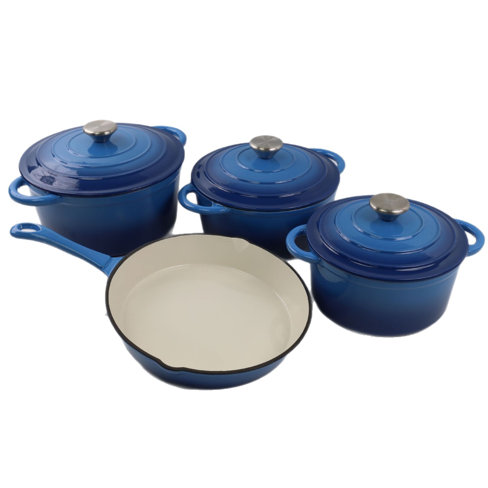 Juego de 4 piezas de ollas esmaltadas multicolor clásicas especiales, aptas para todas las cocinas, cocinas de inducción, cocinas de gas, olla para sopa, wok