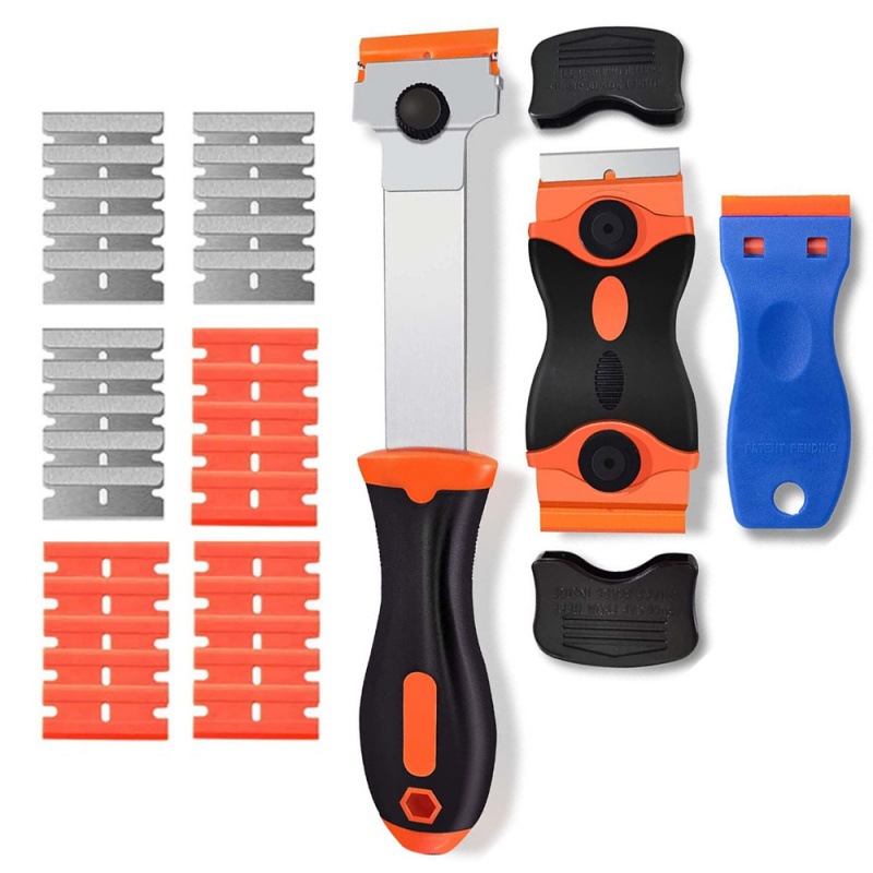 33件套多用途刮刀工具塑料刮板美缝工具带15个金属和15个塑料刀片