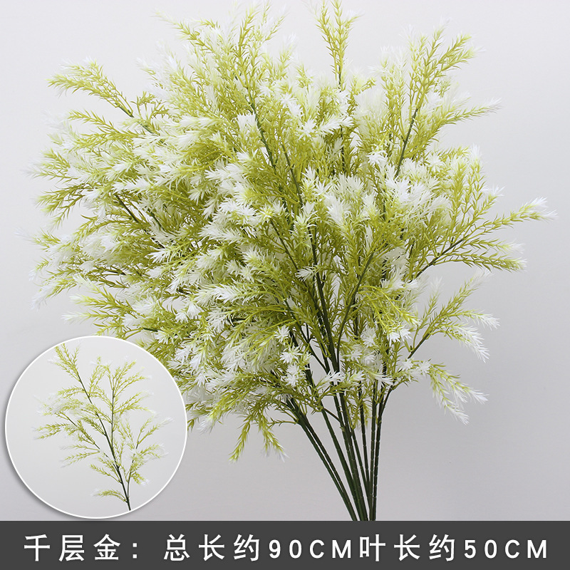 2025 nueva imitación de plantas verdes de flores de hierba de hierba decoración de fondo de boda flores verdes colgantes flor de bodas