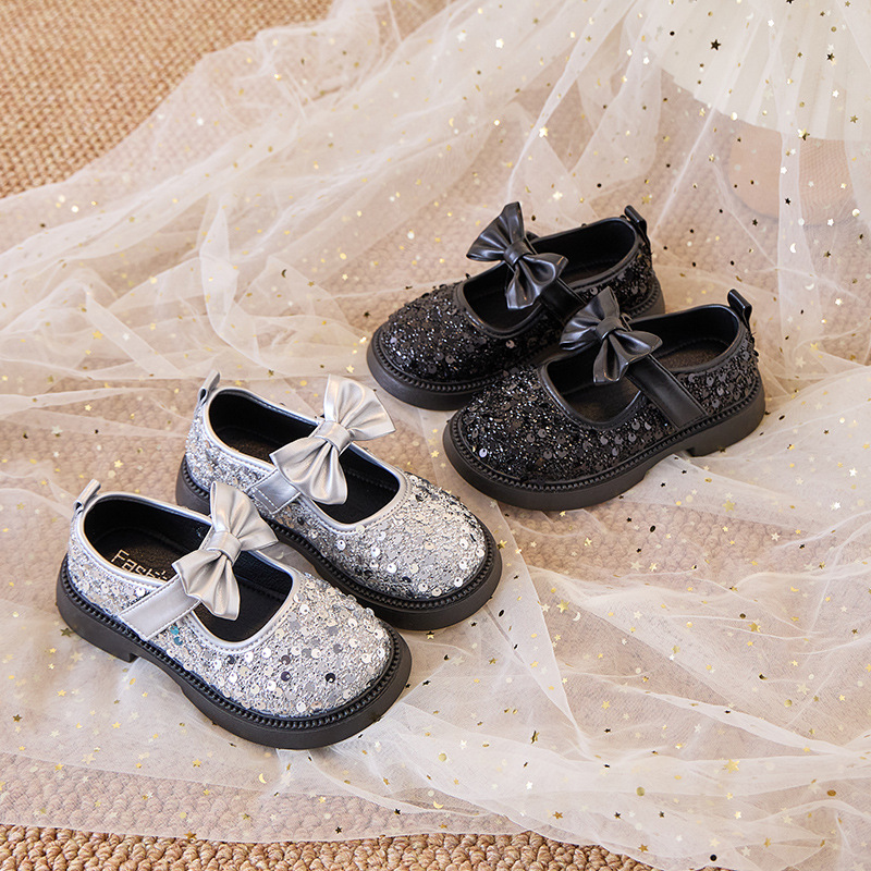 Girls' Leather Shoes Foreign Trade Children's Bow Princess Shoes 2025 Spring and Autumn Performance Comfortable Student Fashion Shoes Trendy