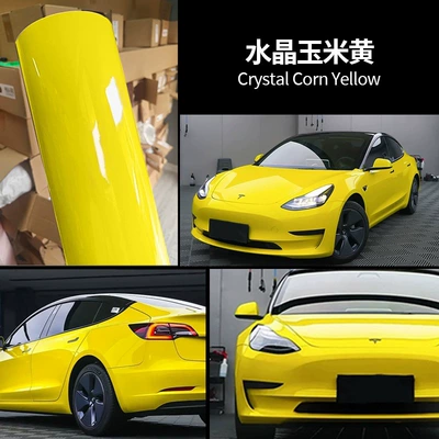 Auto Color Change Film — Pet Car Color Changing Film Dreamy - pet-crystal-corn-yellow-double-layer-152m-17m-white-label-flawless
