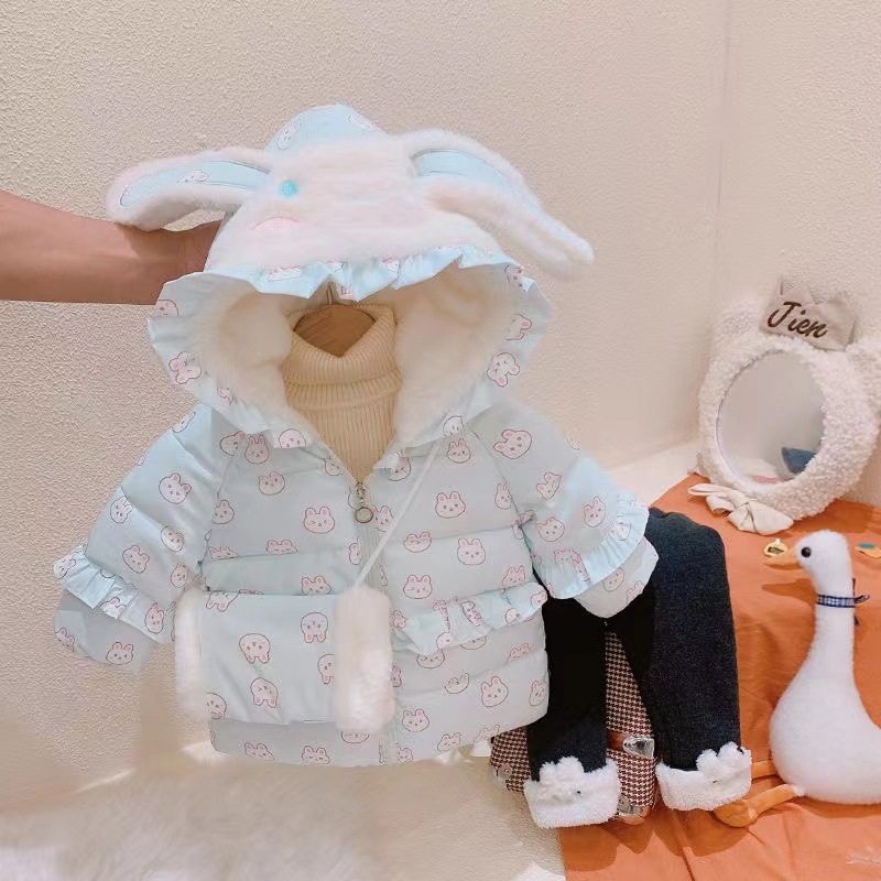 Niños, niños pequeños, niños, niñas, ropa de invierno, nuevo estilo, ropa de abrigo de felpa, top de bebé, linda chaqueta acolchada