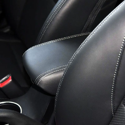Armrest box Armrest Box Cover, Armrest Box Protective - 15-18-styles-black-leather-and-gray-thread