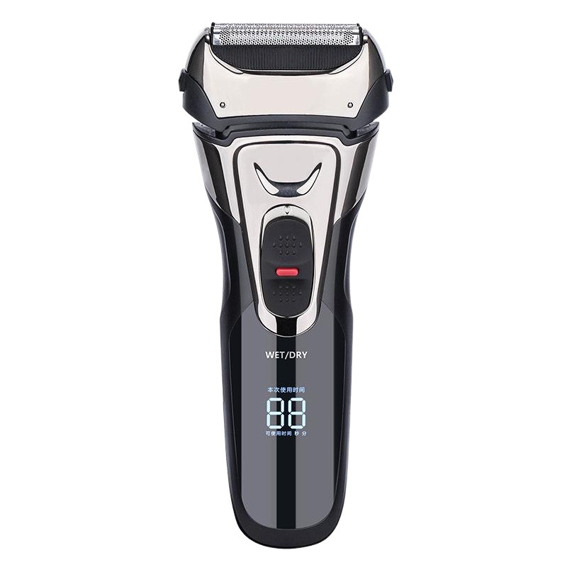 Afeitadora eléctrica con pantalla digital, recargable por USB, lavable, con recortadora de patillas integrada