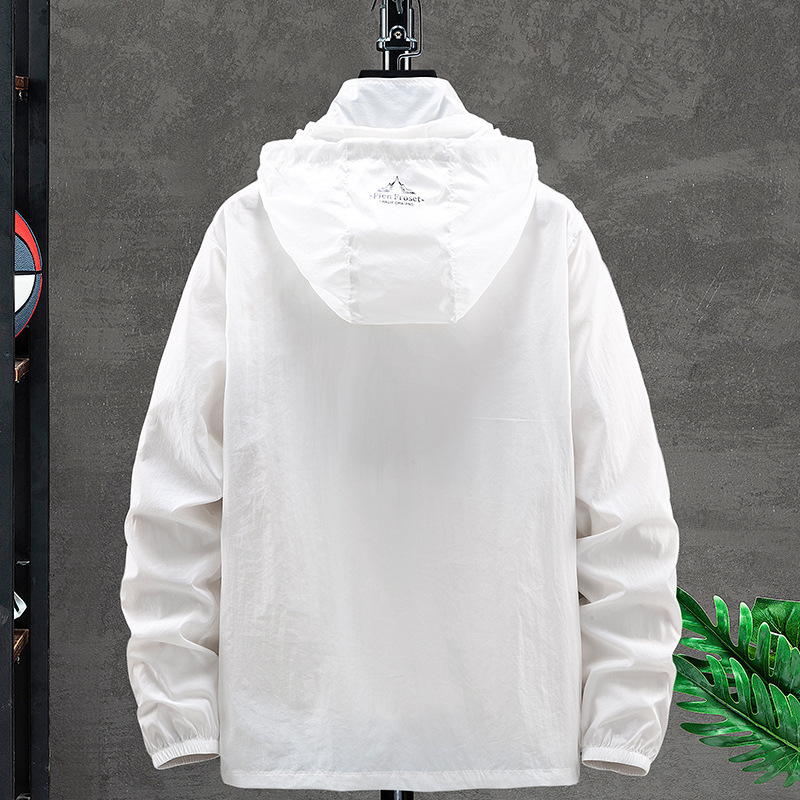 Chaqueta de Protección Solar con Capucha para Hombre de Nailon