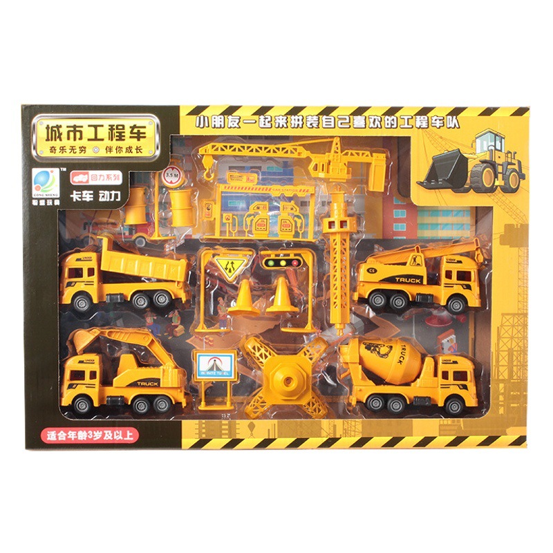 Excavadora para niños, caja de regalo de juguete, regalo para niño, juego de vehículos de ingeniería, excavadora para niños, coche de juguete