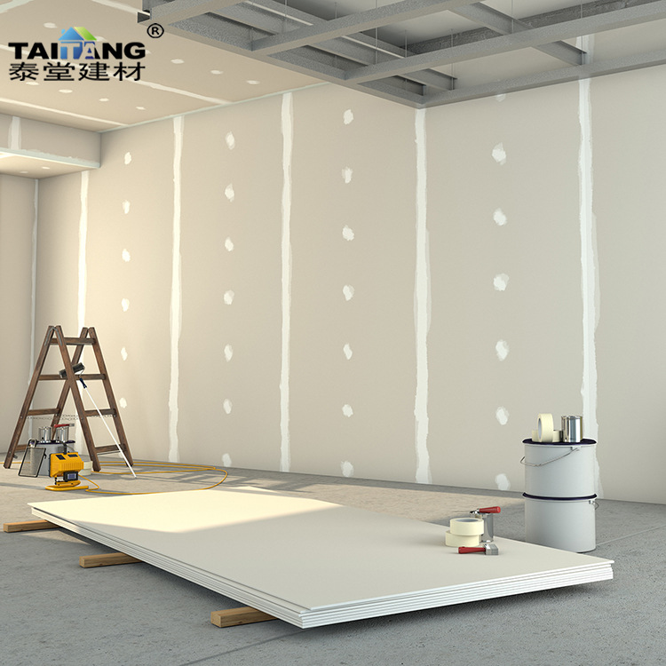 Exportado justo después de la placa de yeso, placa resistente al agua y a prueba de humedad, placa de yeso de papel, techo, decoración de pared de partición