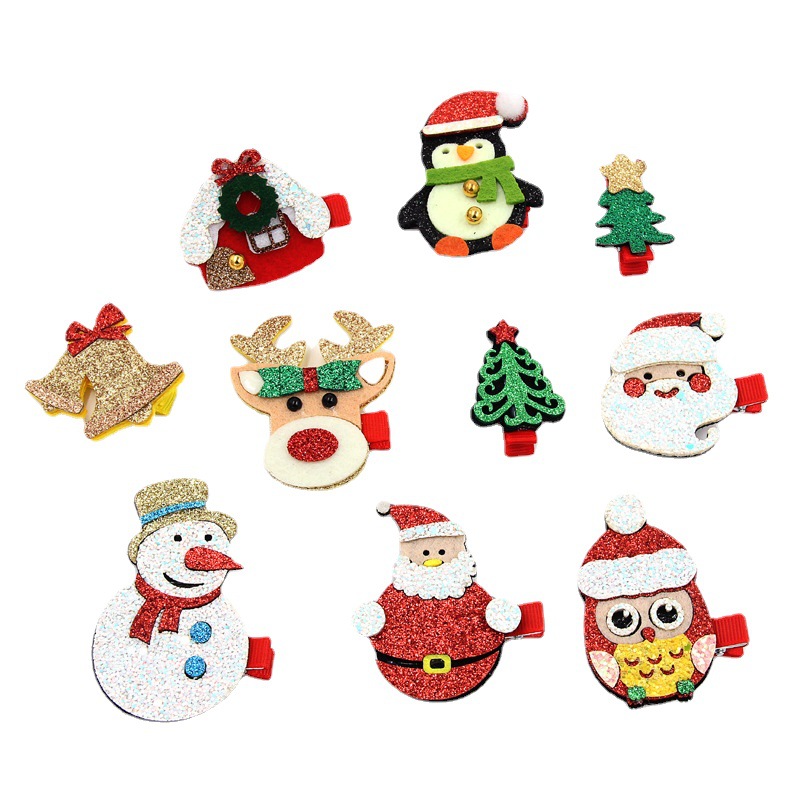 Cross Border Hot Selling Christmas Antlers Snowman Christmas Tree Hairpin Fairy Hairpin Cute Christmas Ornament CP0469