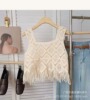 Retro ethnic knitted thin vest, sexy jacket, ethnic style