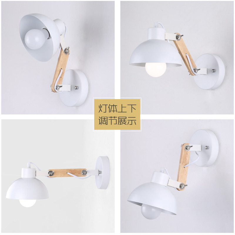 Aplique de pared nórdico semicircular, lámpara minimalista para pasillo, dormitorio o comedor