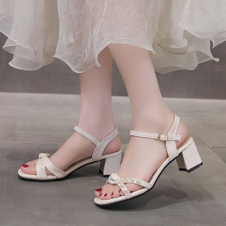 Tacones franceses 2026 verano nuevo vestido de estilo multifuncional de hadas pequeñas sandalias de suela gruesa image 6