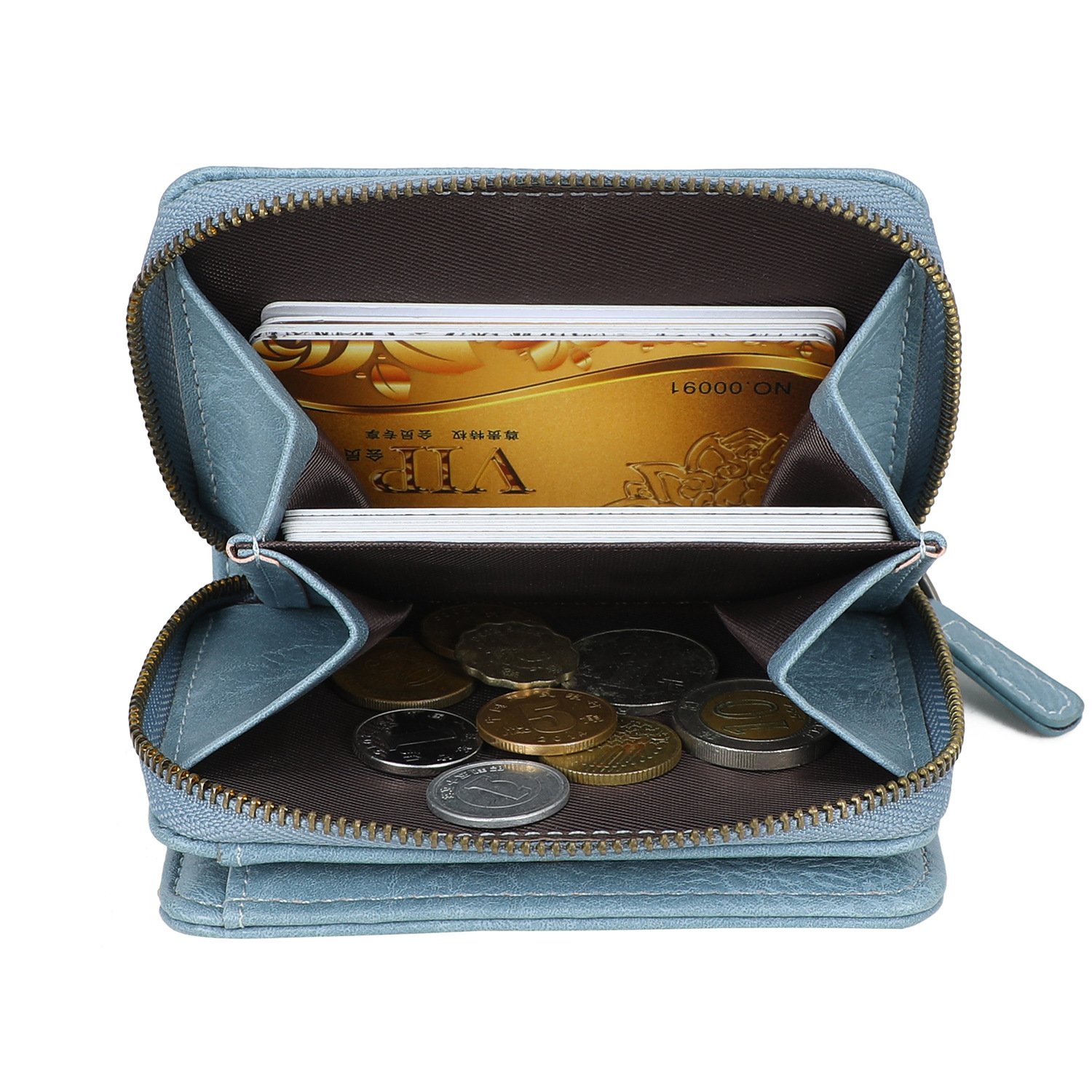 Transfronterizo PU piel antirrobo bolsa de tarjeta de órgano cubierta multifuncional gran capacidad simple bolsa de cambio bolsa de tarjetas billetera RFID