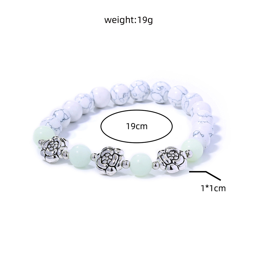 Bracelet de perles lotus phosphorescent brillant dans le noir_voghion.com