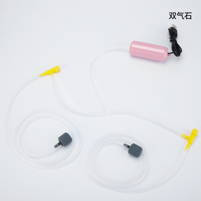 Pink usb oxygen pump [1 set] double stones and double tubes