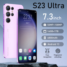 跨境手機S23Ultra智能真4G手機6.6寸穿孔高清屏2G+16G外貿手機