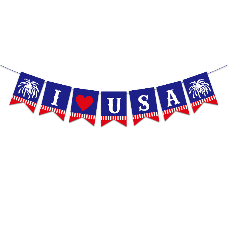 Nuevo estilo transfronterizo de la fiesta del Día de la Independencia de EE. UU. Decoración de la bandera colgante en espiral juego 4th of July decoración