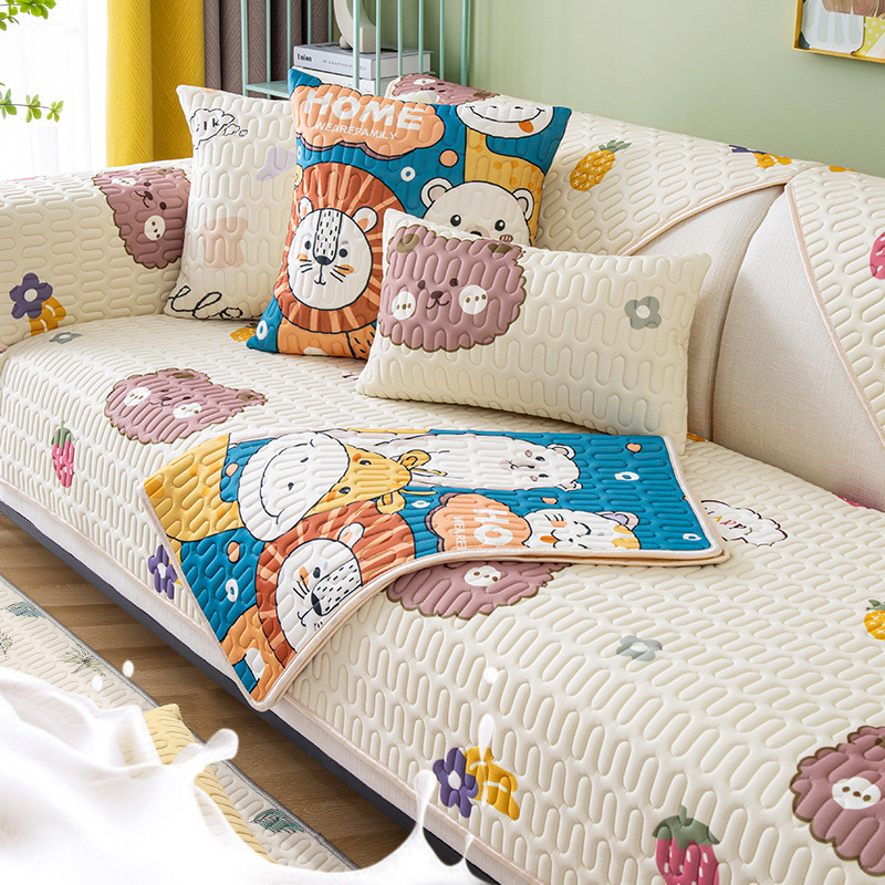 Latex Ice Silk Sofa Cushion Summer Non-Slip Mat Cushion Simple Modern Leather Sofa Cover Cloth Towel