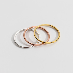 Nalan S925 Sterling Silver 1.2 Line Plain Ring Thin Ring Glossy Line Ring Ins Fashion Simple Hand Jewelry R00262