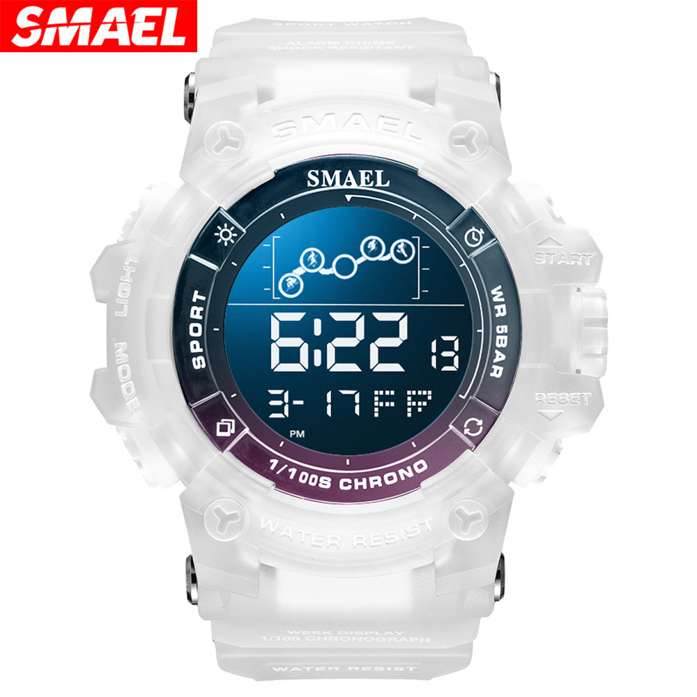 Smael Smar 8082 reloj electrónico estudiante deportes gran dial impermeable multifuncional pantalla única reloj electrónico