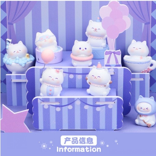 Trendy Blind Box Figure Cute Cat Children's Toys Mini Desktop Ornaments Resin Crafts Birthday Gifts