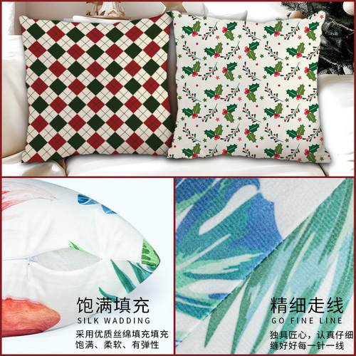 Bestselling Christmas Print Throw Pillow Sofa Holiday Home Living Room Party Decor Cushion Wholesale