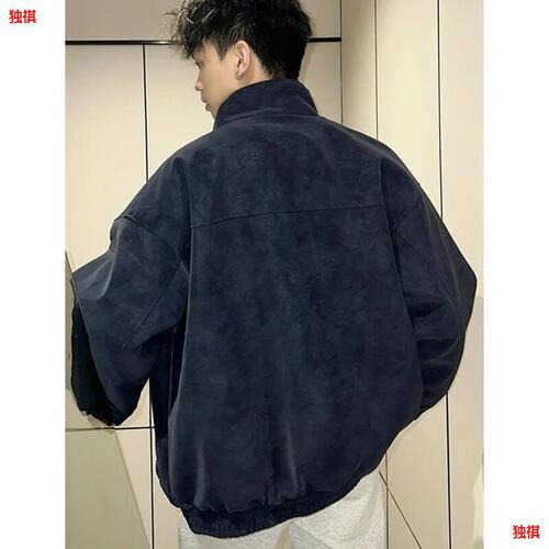 Men's Leather Jacket for Spring and Autumn, American Retro Matte PU Stand Collar Work Jacket