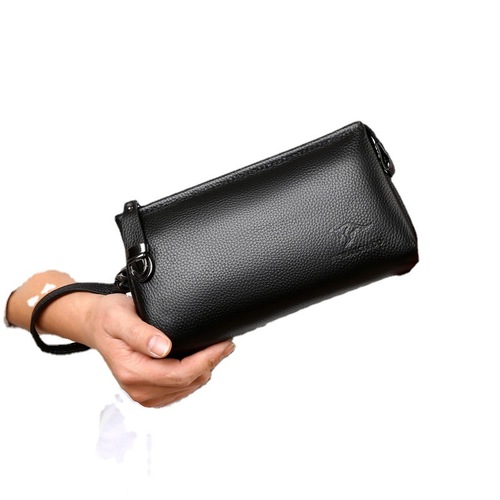 Men's Handbag, Men's Genuine Leather Bag, Business & Casual Clutch, Cowhide Envelope Bag, Men's Large-Capacity Wallet