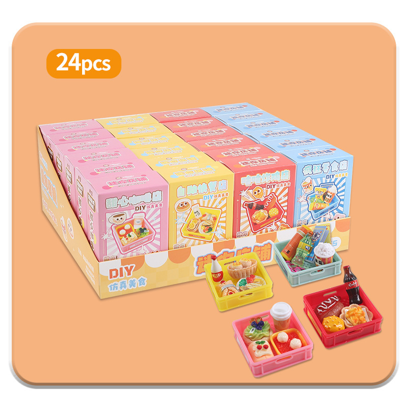 新しいdiyシミュレーショングルメ子供pvcプラスチック玩具カラーボックスミニハンドヘルド趣味人形|undefined