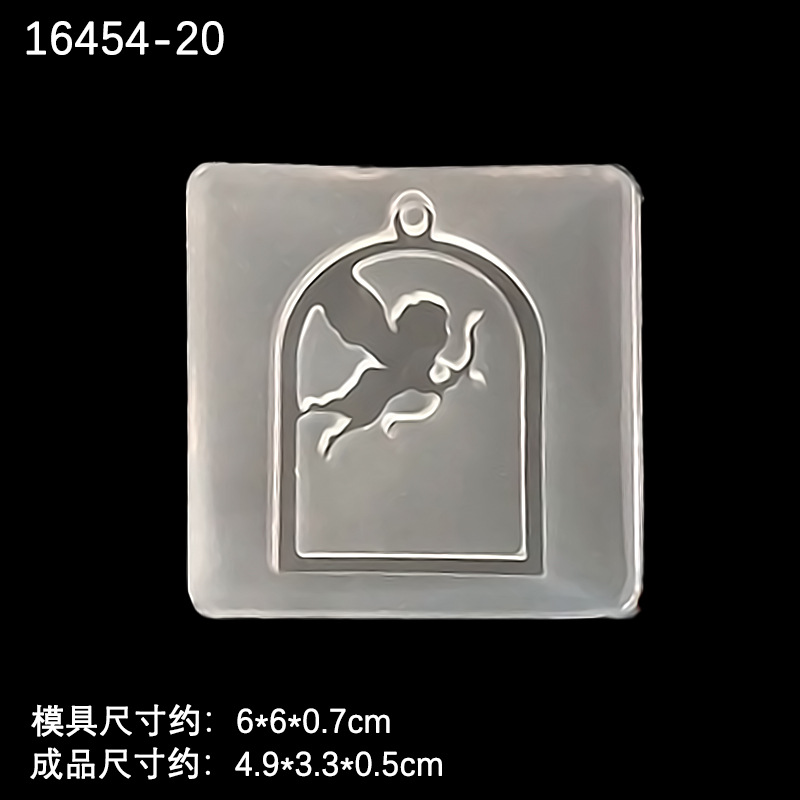 Acrílico hueco Ángel grúa pájaro Gecko silueta DIY espejo cristal epoxi molde marco colgante