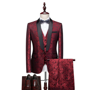 men tuxedo suit set 跨境电商外贸款男士晚礼服新郎套装休闲三件-阿里巴巴