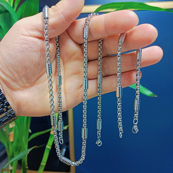 necklace and bracelet pearl stainless steel hip-hop style