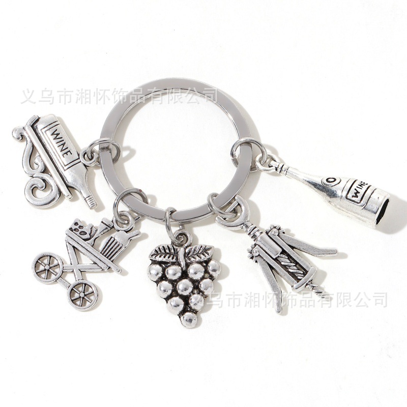 Transfronterizo venta caliente vino tinto cerveza goteo llavero cola sprite coche clave colgante amazonas nuevas ventas directas