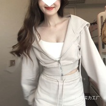 套装女2025年春秋新款小个子时尚休闲运动连帽卫衣裙子显瘦两件套