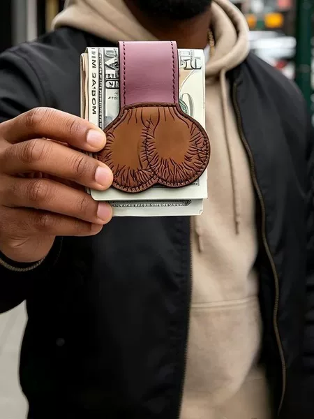 Cross-Border New Style Fun Quirky Leather Wallet, Trendy and Unique Leather Wallet, in Stock