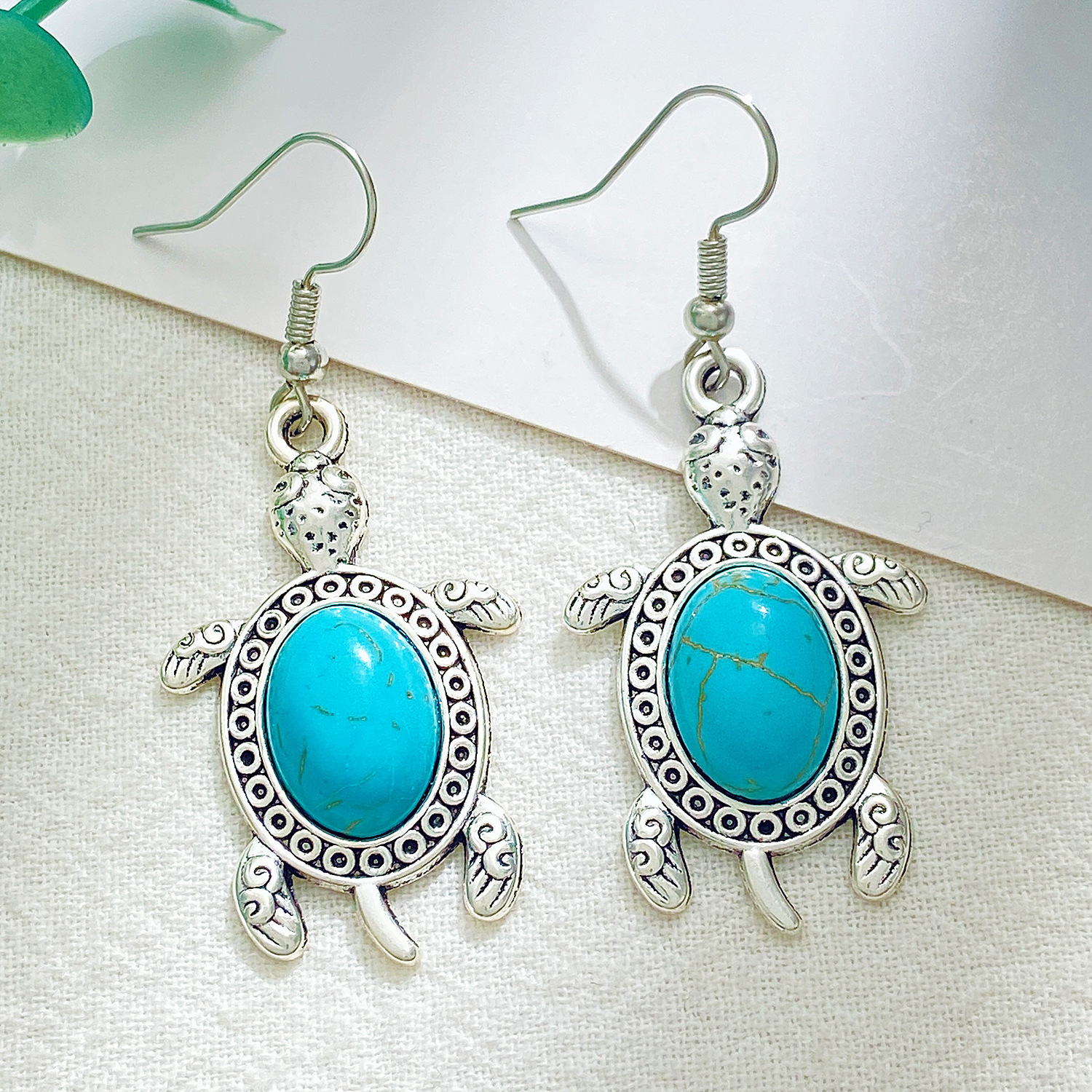 New fashion casual turquoise turtle suit retro exotic three piece jewelry_voghion.com