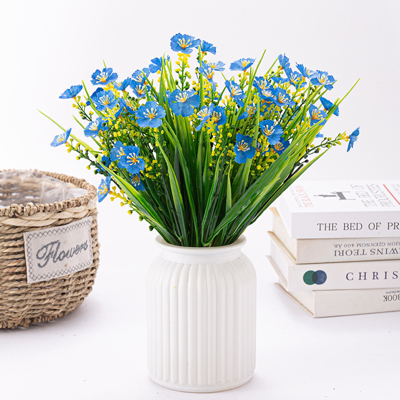 Transfronterizo Amazon venta caliente simulación primavera hierba pequeña margarita jardín fiesta patio al aire libre plantación artificial decoración del hogar