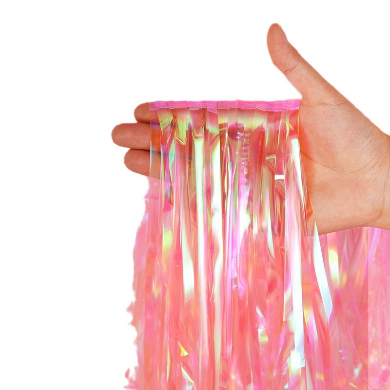 Arco Iris colorido lluvia cortina de seda cortina de puerta sala de boda cumpleaños Fondo habitación diseño atmósfera Decoración Accesorios