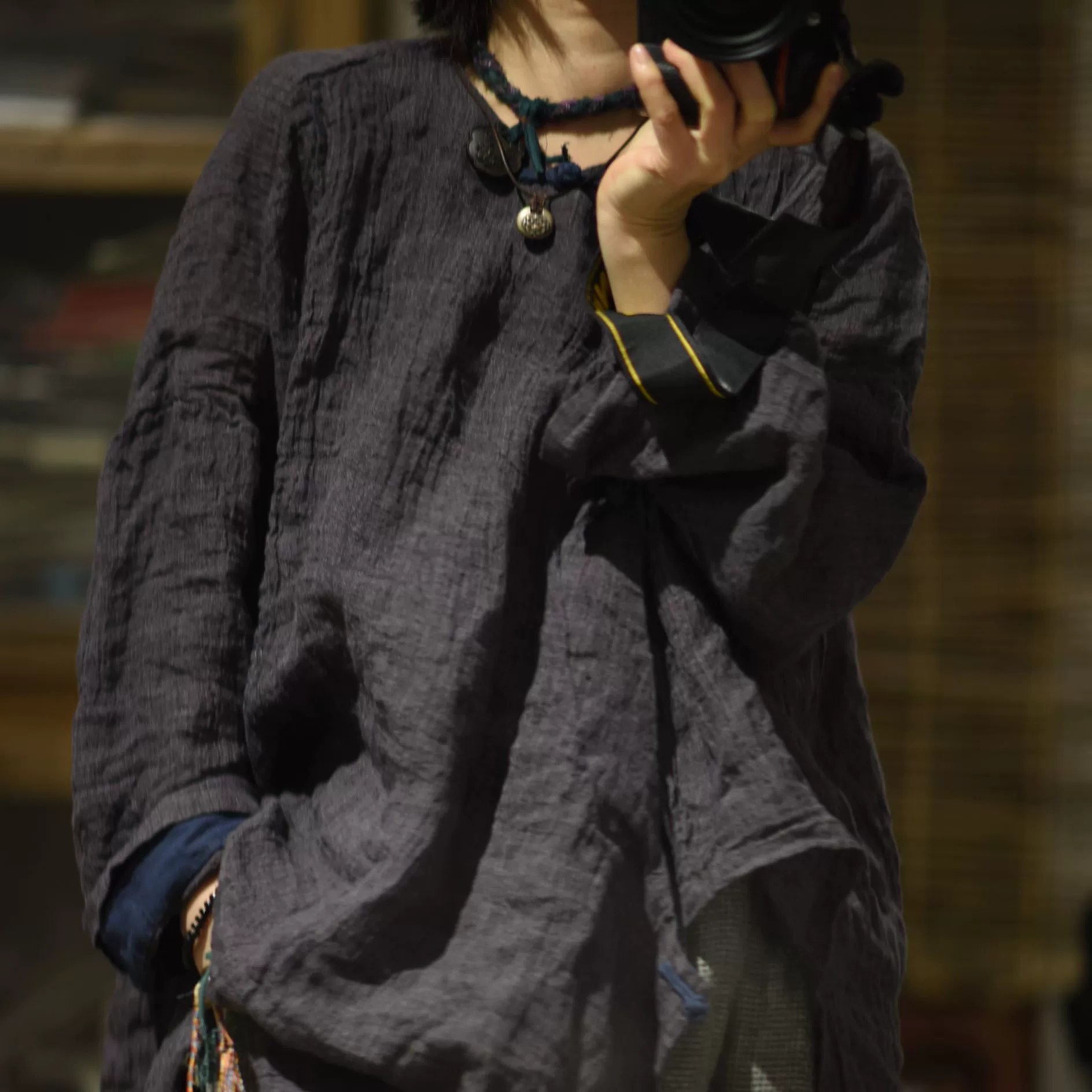 25/2 SN122 Ретро текстура льна ручная пряжка