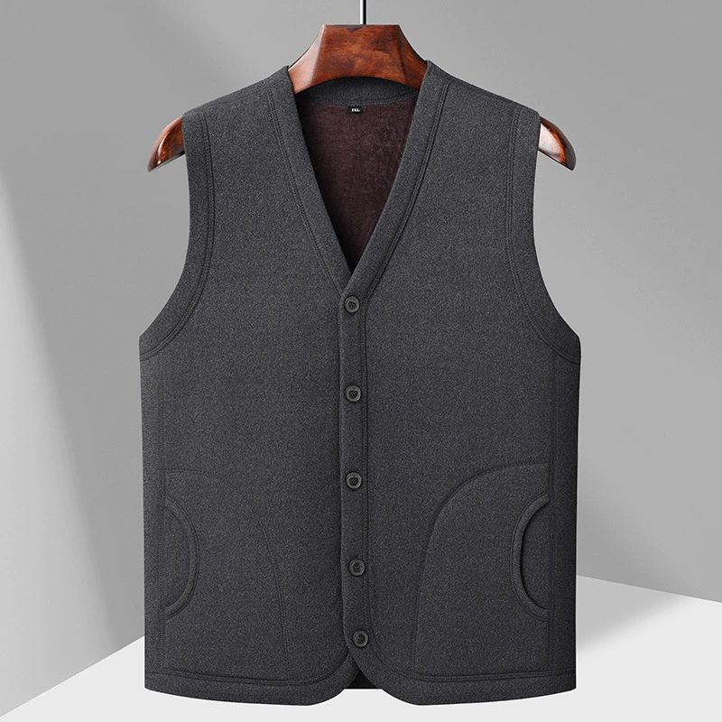Warm demi-season vest, down jacket, for middle age, increased thickness
