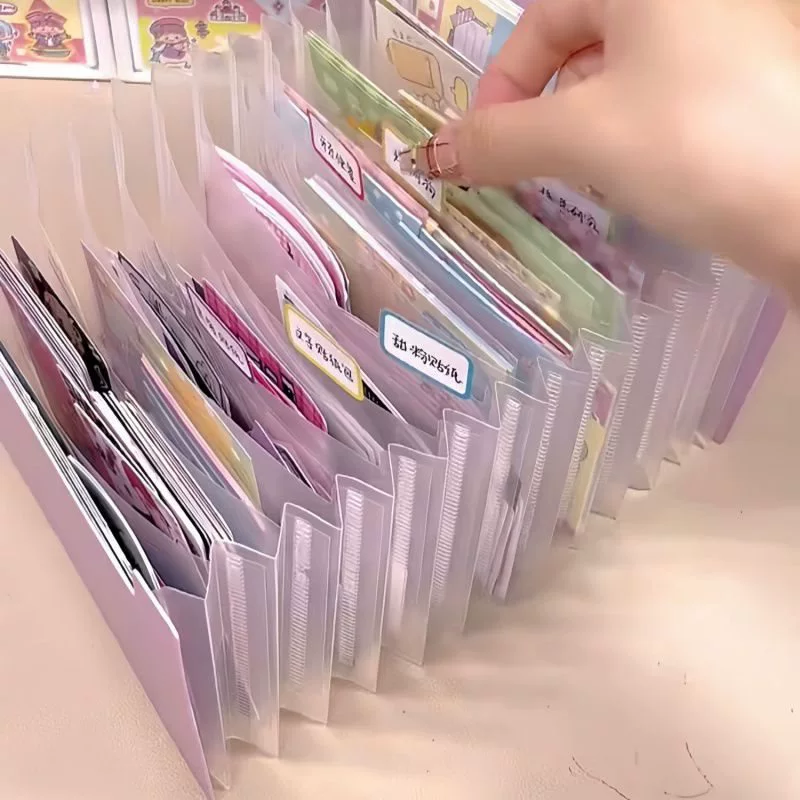 Большая вместительная 12-слойная настольная складная многослойная сумка-гармошка для хранения книг, заметок, чеков и документов